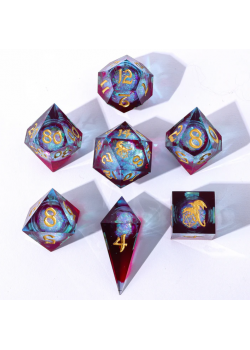 Captured Magic Liquid Core Sharp Resin Dice - ELEMENTAL MANA